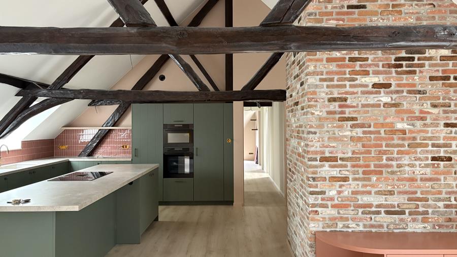 Un grenier authentique transformé en loft contemporain