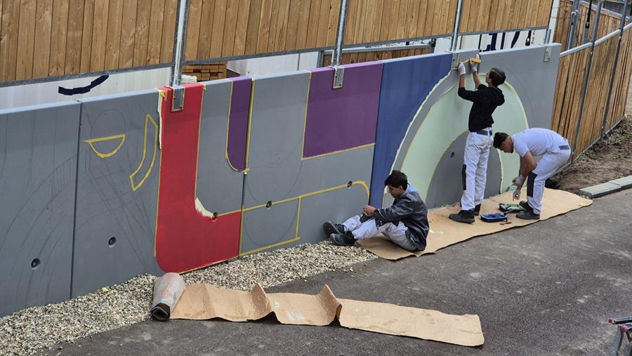 Fietshelling Oosterweelwerken kleurrijk verfraait